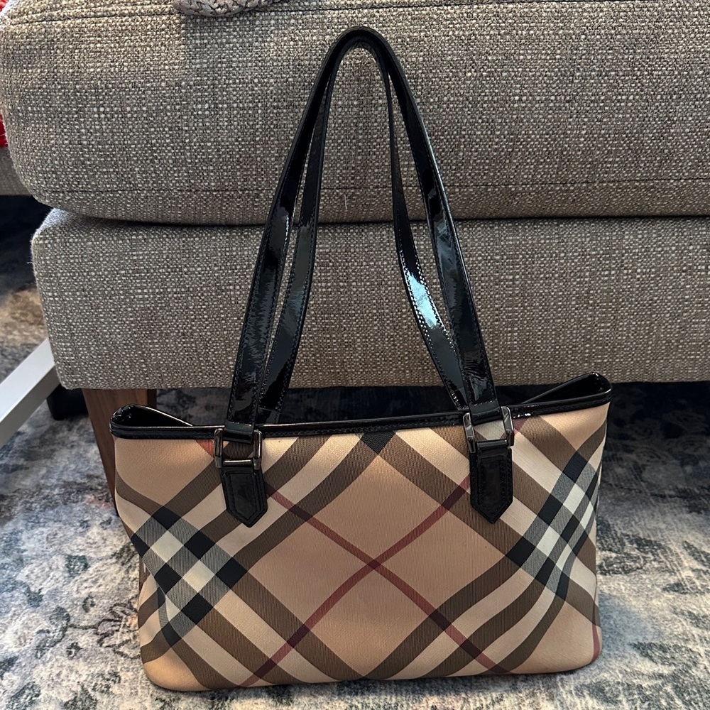 Burberry Checkered Beige and Black Shoulder Bag